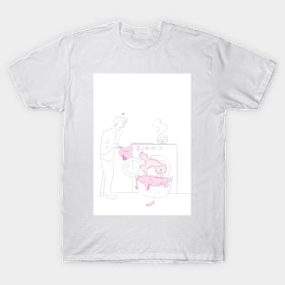 Pink Cat troubles Sketch T-Shirt